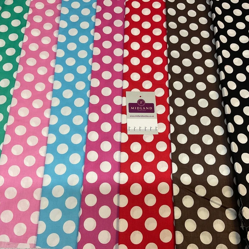 Polka dot spot Cotton Poplin dress Fabric Sold by the meter M1896
