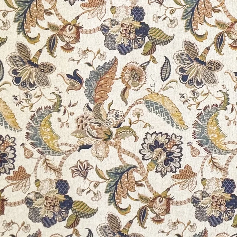 Jacquard Tischdecke beschichtete Baumwolle Übergröße 160 cm Breite DP563 BOHO INDI bunte Blüten eckig rund oval