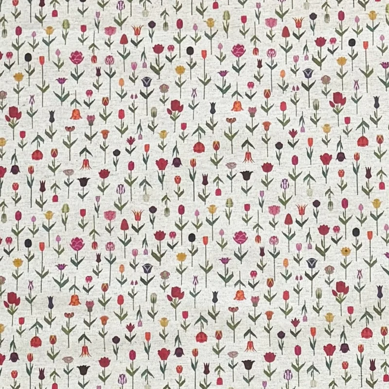 Jacquard Tischdecke beschichtete Baumwolle Übergröße 160 cm Breite DP551 bunte Blümchen eckig rund oval