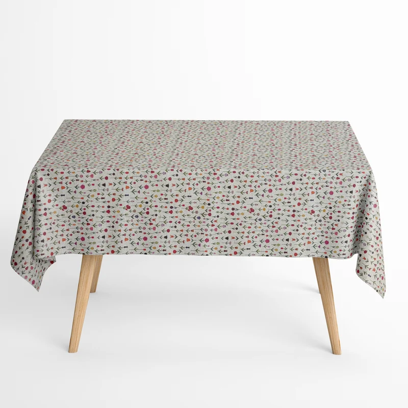 Jacquard Tischdecke beschichtete Baumwolle Übergröße 160 cm Breite DP551 bunte Blümchen eckig rund oval