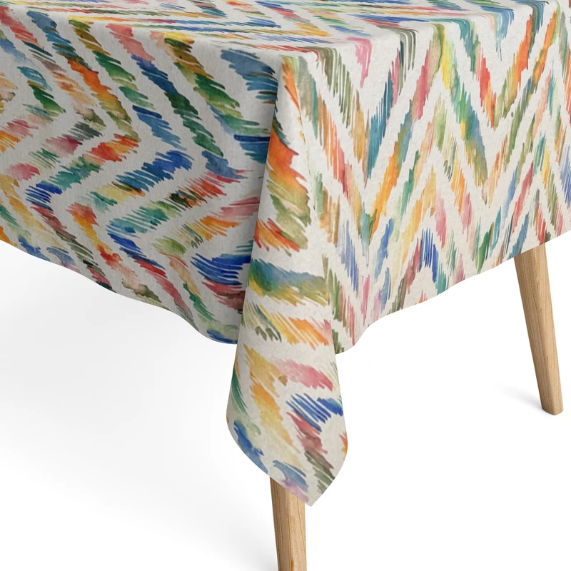 Jacquard Tischdecke beschichtete Baumwolle Übergröße 160 cm Breite DP554 aquarellfarbene Pinselstriche eckig rund oval