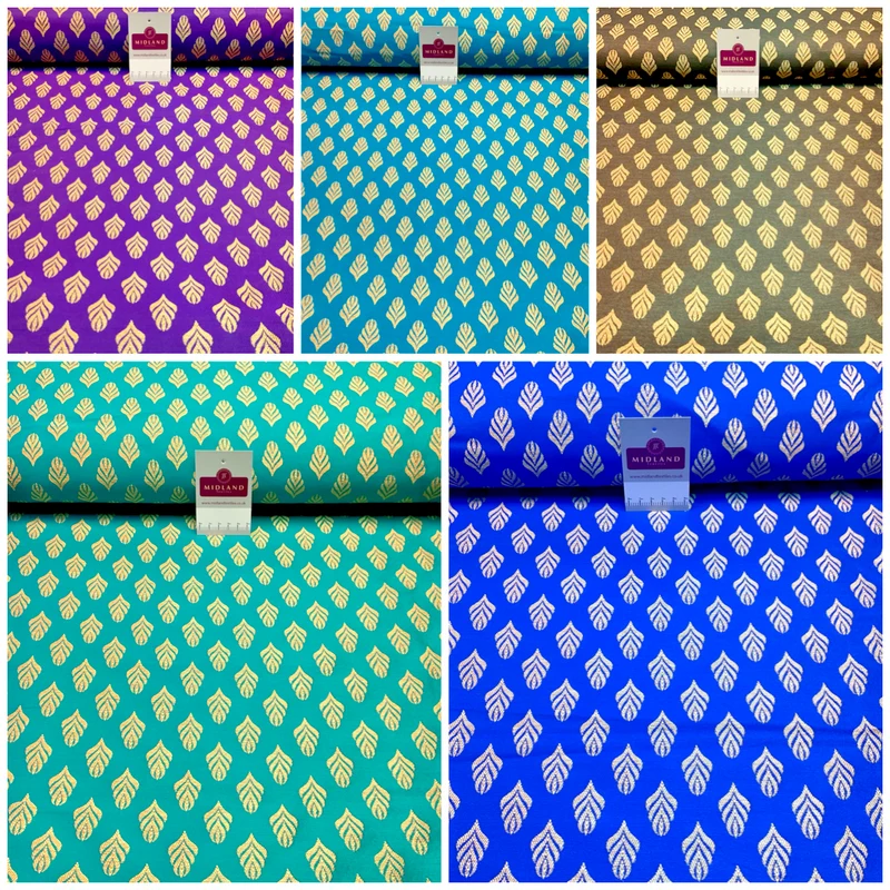 Indian Banarsi Brocade Geometric waistcoat wedding fabric 110cm wide M1690