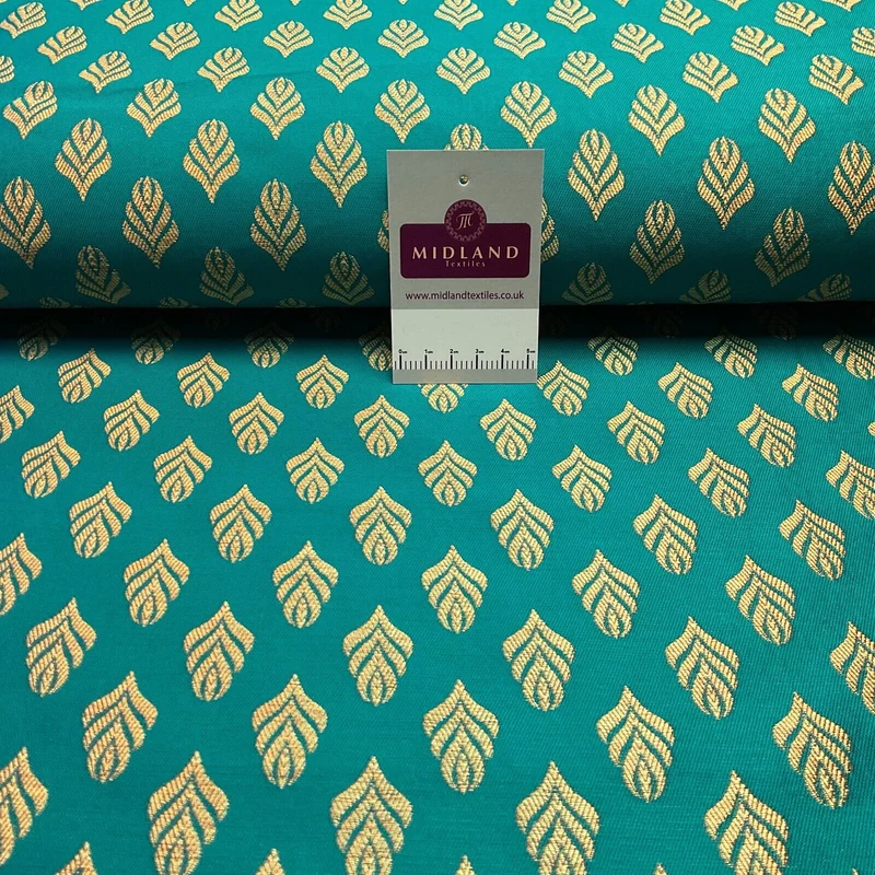 Indian Banarsi Brocade Geometric waistcoat wedding fabric 110cm wide M1690