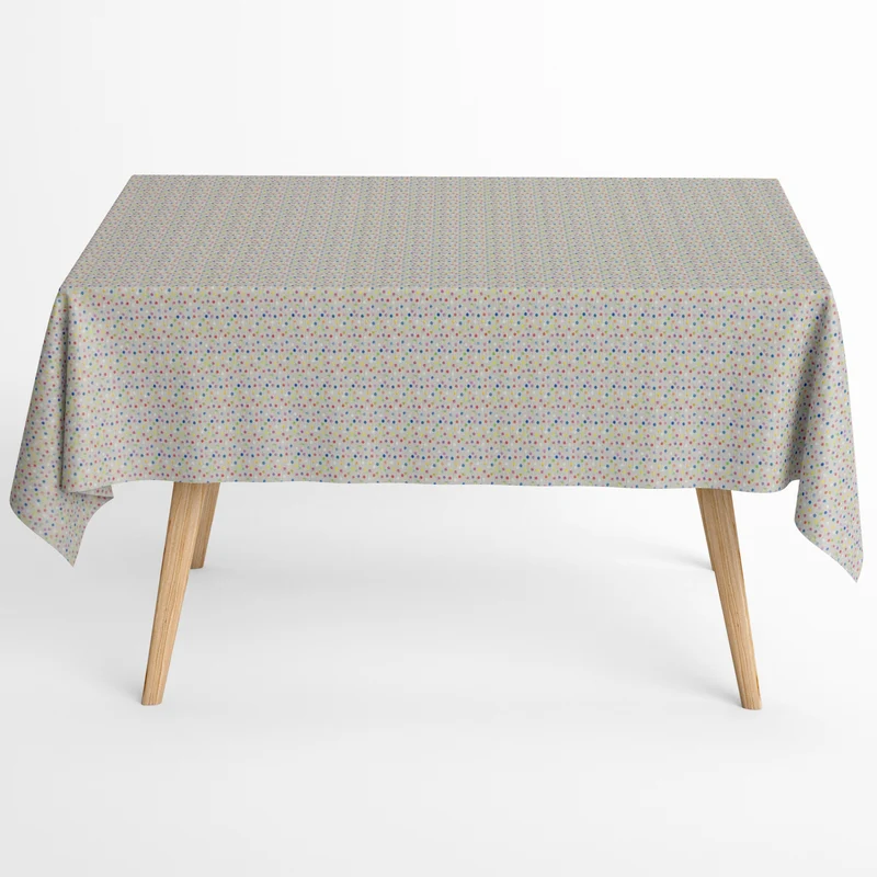 Jacquard Tischdecke aus beschichteter Baumwolle mit Fleckenschutz LINA bunte Punkte Konfetti eckig rund oval