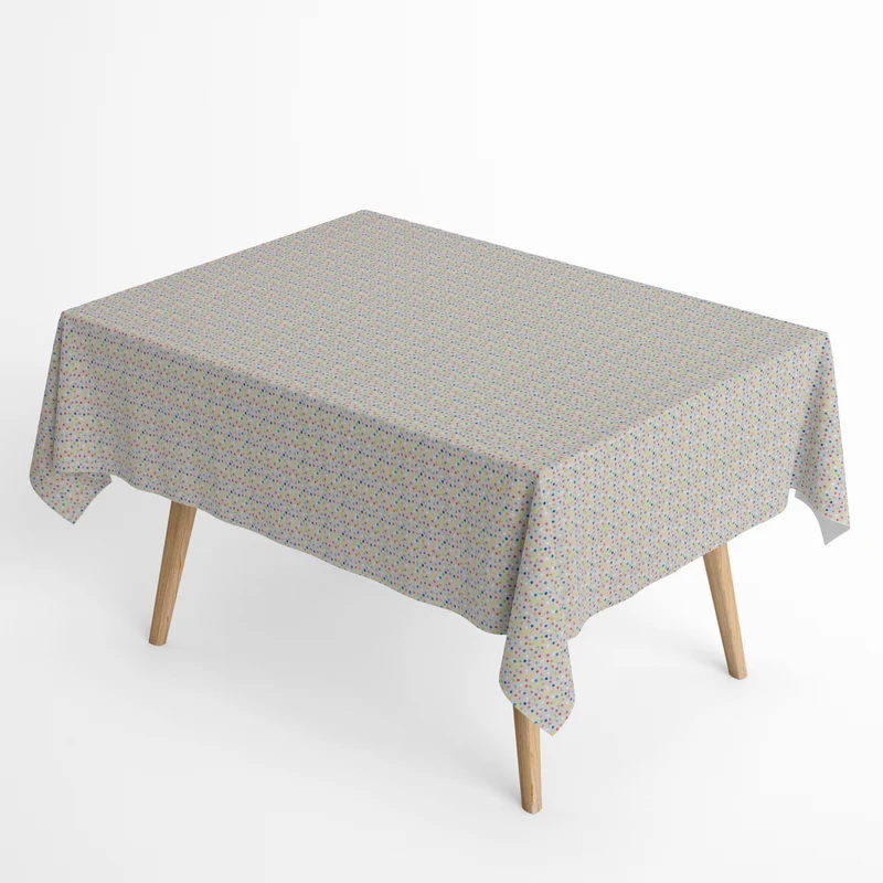 Jacquard Tischdecke aus beschichteter Baumwolle mit Fleckenschutz LINA bunte Punkte Konfetti eckig rund oval