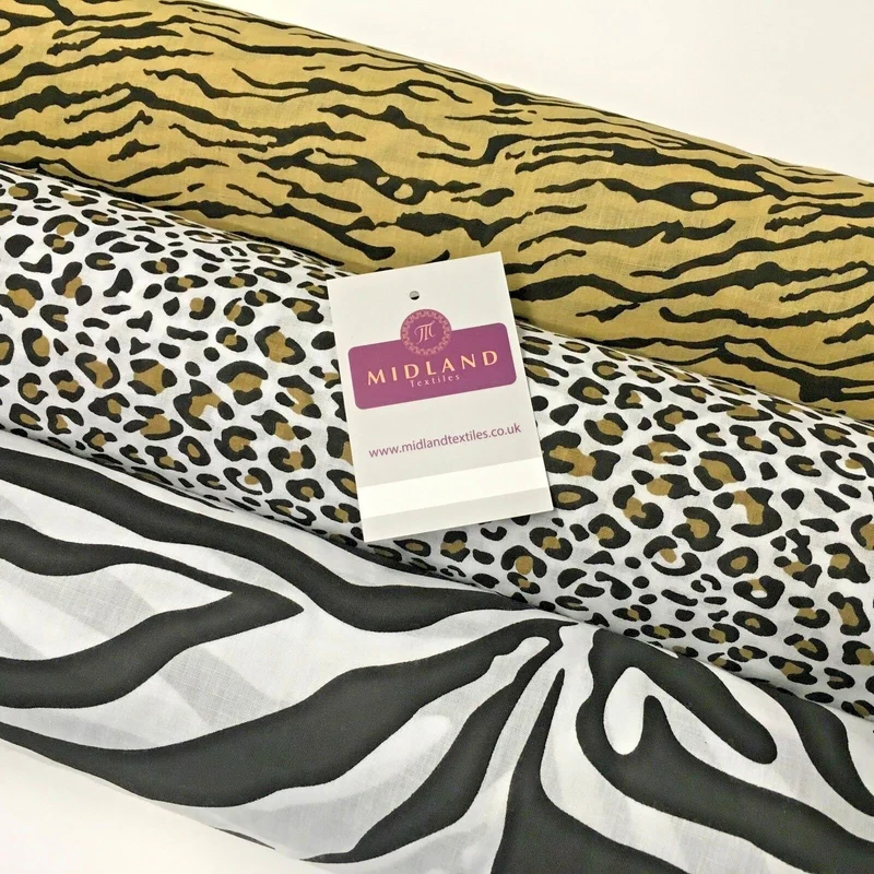 Animal Printed Poly Cotton ideal for masks & craft fabric 45" Wide MS934 Mtex
