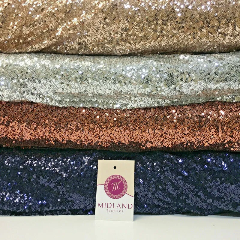 3mm Sewn On Allover Sequins On Net Fabric 48" Wide Dress Fabric M79 Mtex