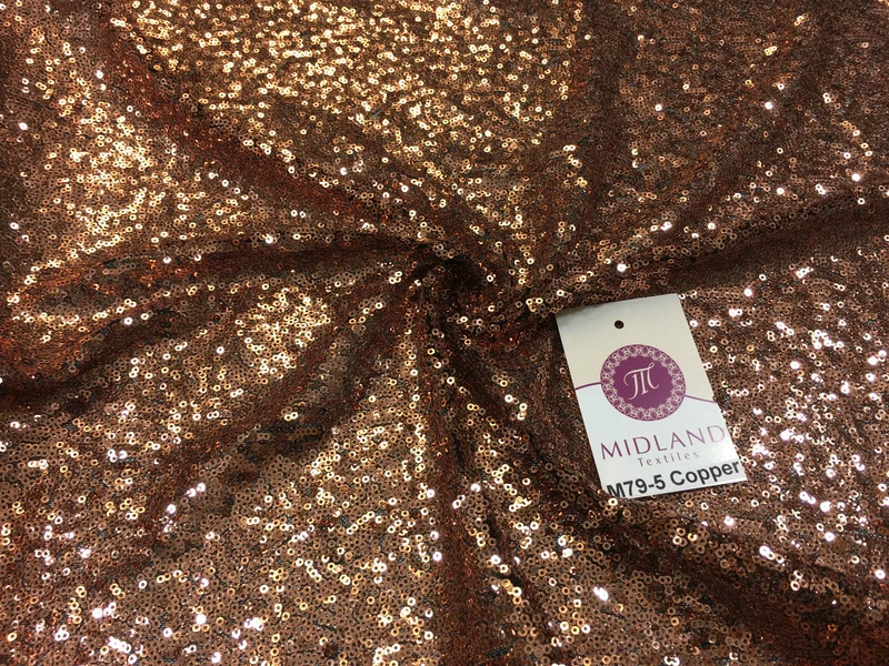 3mm Sewn On Allover Sequins On Net Fabric 48" Wide Dress Fabric M79 Mtex