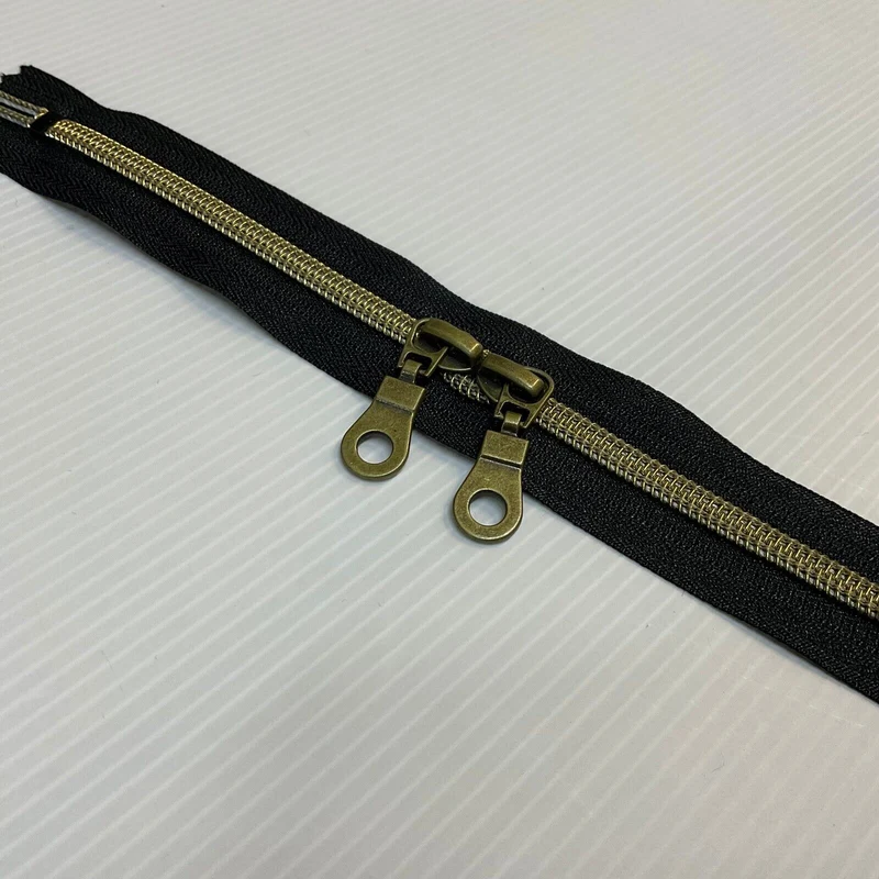 1pcs 16" 40cm Long Handbag 0 Zip Rainbow Black White Brass M1959