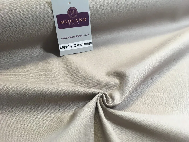 100% Cotton Plain Canvas Crafting Medium Weight Fabric 44" Wide M610 Mtex