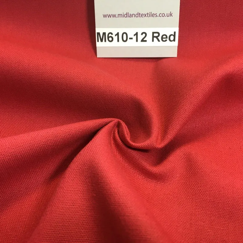 100% Cotton Plain Canvas Crafting Medium Weight Fabric 44" Wide M610 Mtex