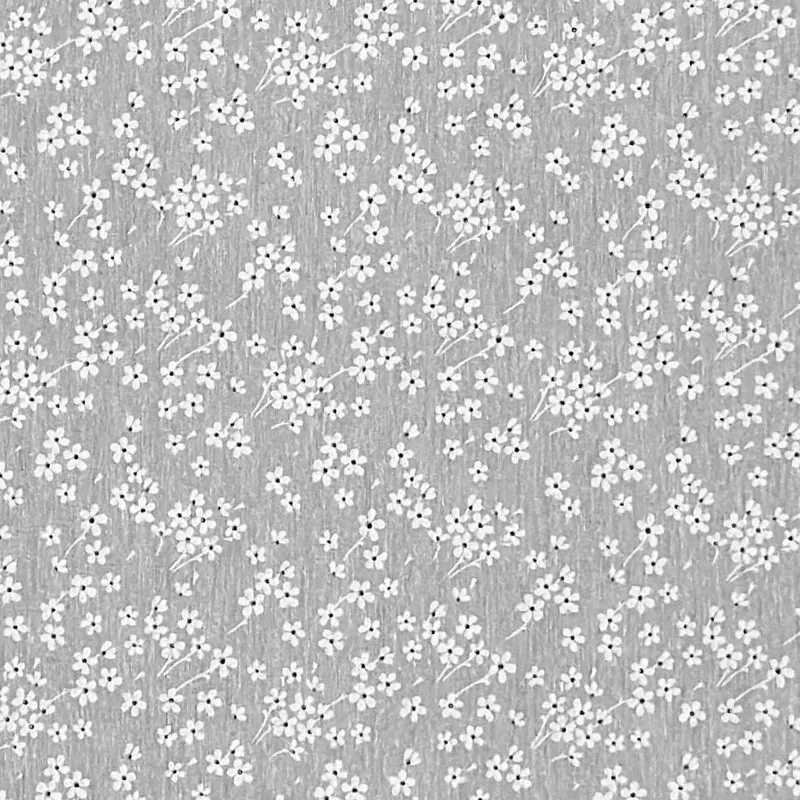 Jacquard Tischdecke aus beschichteter Baumwolle mit Fleckenschutz MILFLORES02 grau zarte Blümchen eckig rund oval