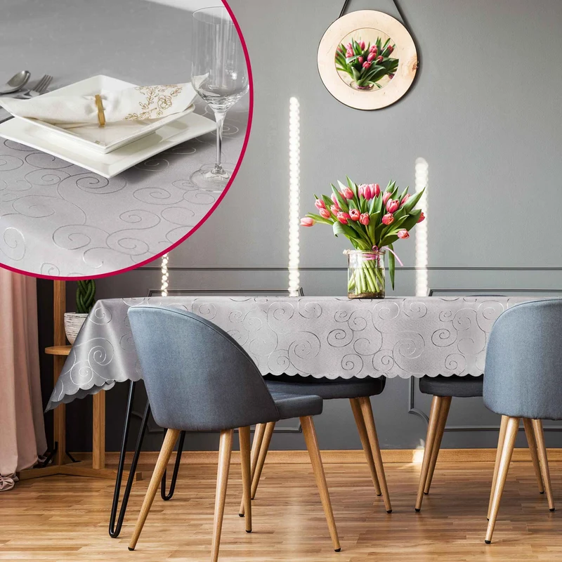 Kringel Ornamente Tischdecke Gelb rund