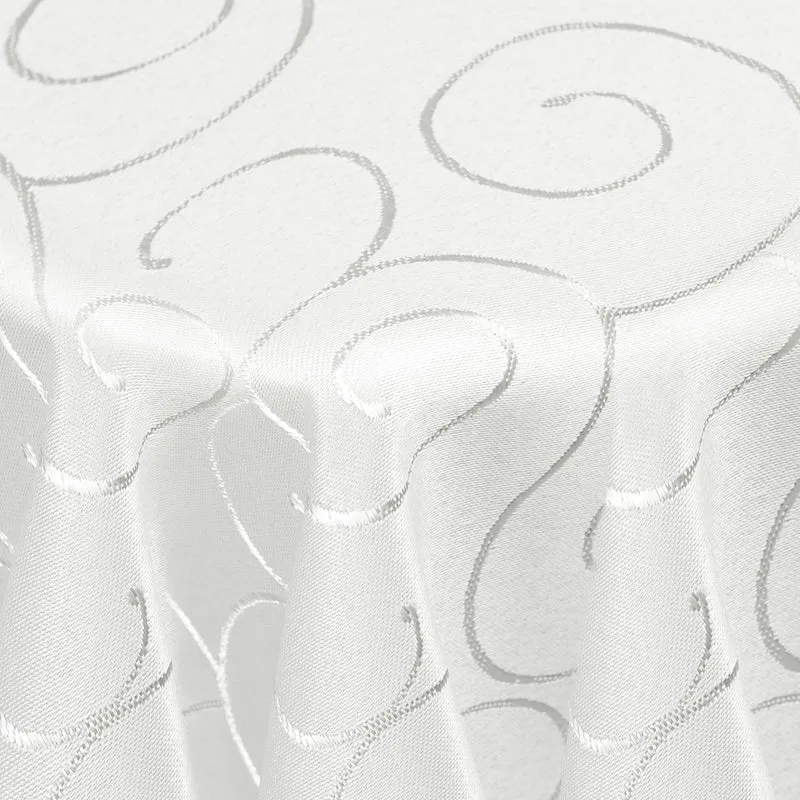 Kringel Ornamente Tischdecke Weiß oval