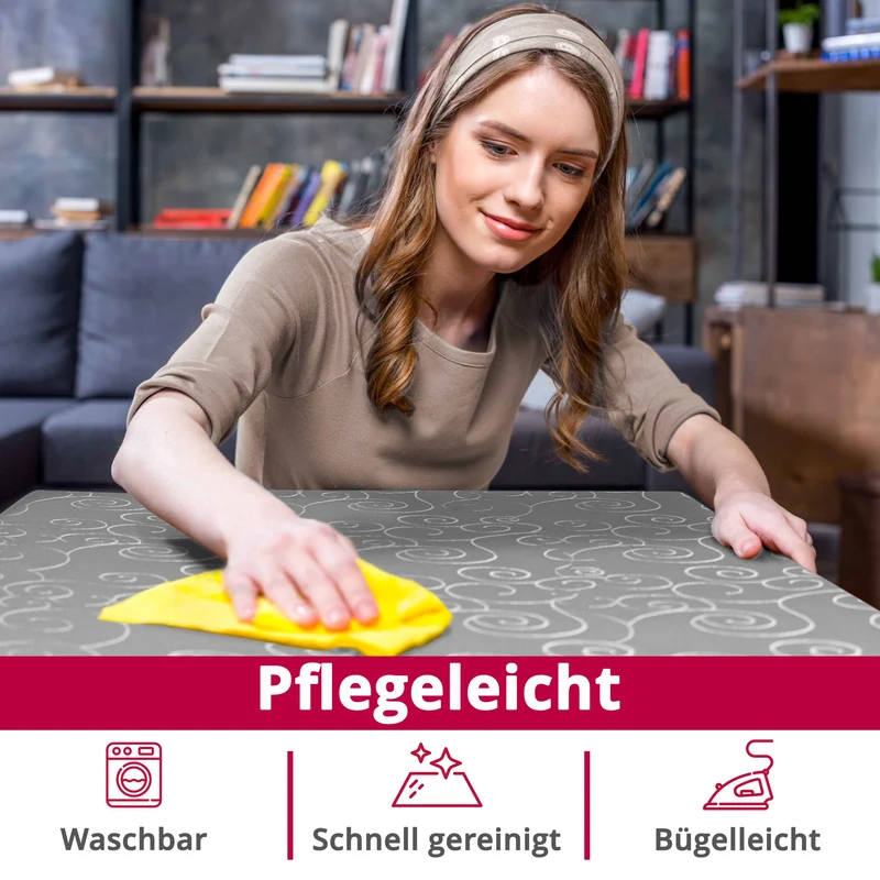 Kringel Ornamente Tischdecke Terrakotta oval