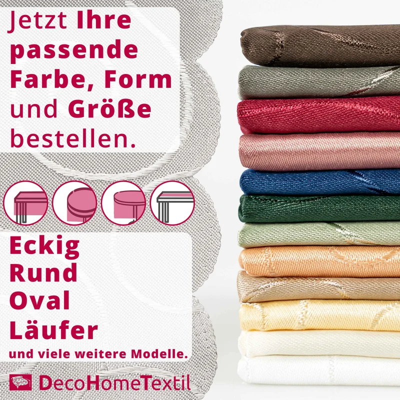 Kringel Ornamente Tischdecke Terrakotta oval