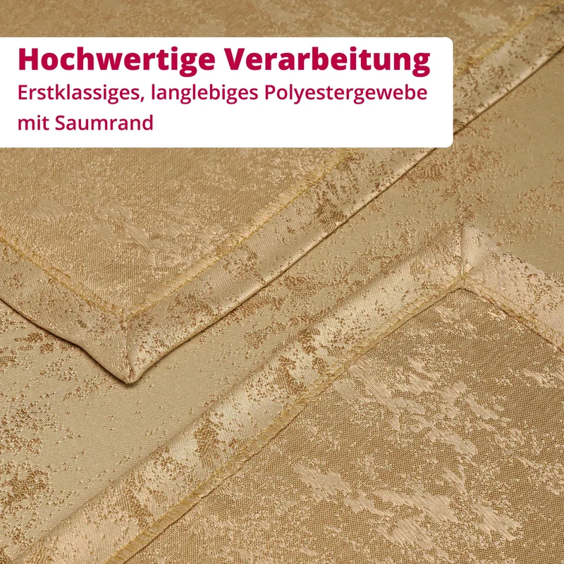 Jacquard Tischdecke Granit beige sand eckig