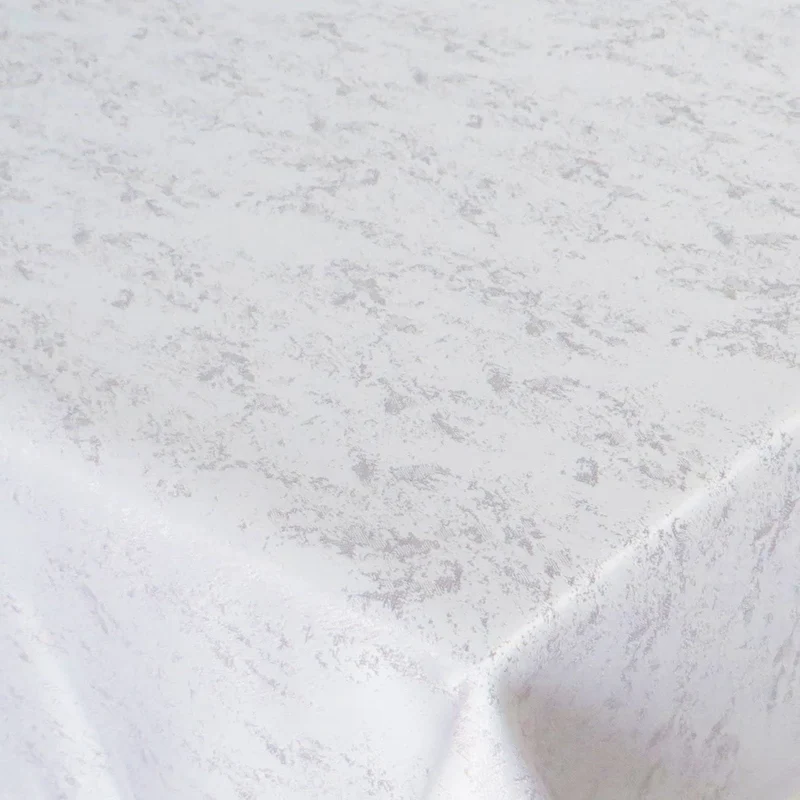 Jacquard Tischdecke Granit weiß eckig