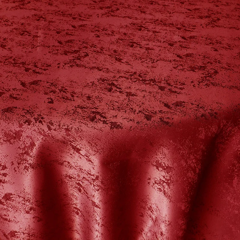 Jacquard Tischdecke Granit rot rund