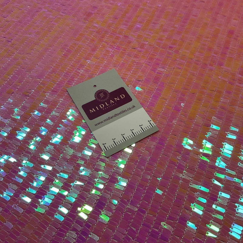 Pink Iridescent Scale Sequin Net Fabric M1943