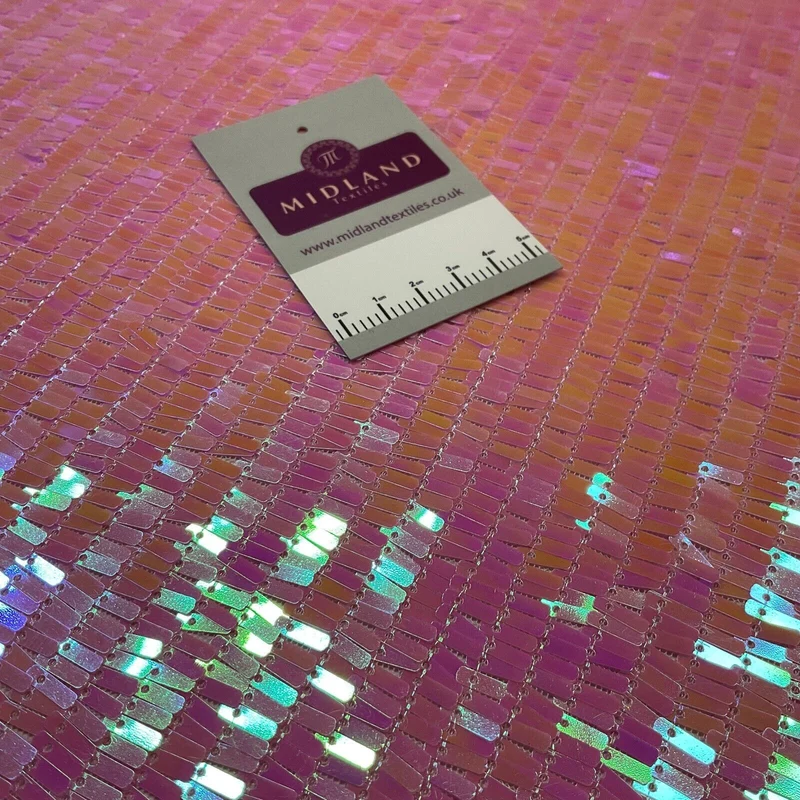 Pink Iridescent Scale Sequin Net Fabric M1943