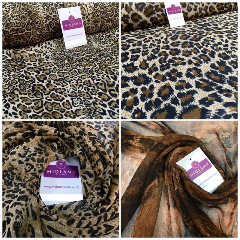 Animal Print Lightweight Chiffon Fabric 110m Wide MR1147 Mtex