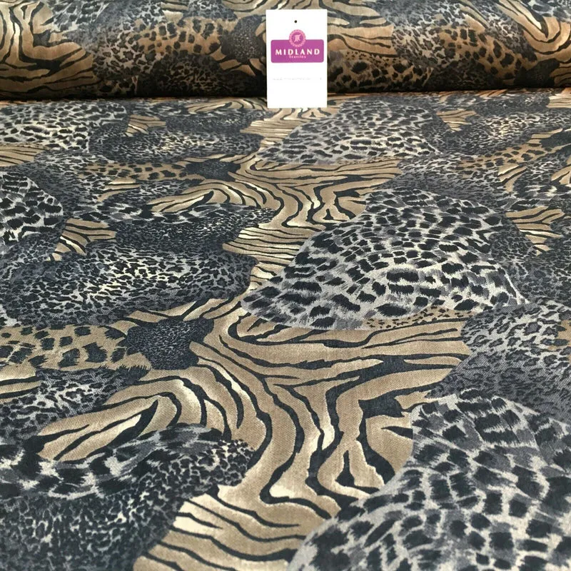 Animal Print Lightweight Chiffon Fabric 110m Wide MR1147 Mtex