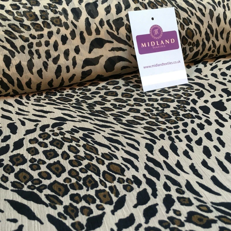 Animal Print Lightweight Chiffon Fabric 110m Wide MR1147 Mtex