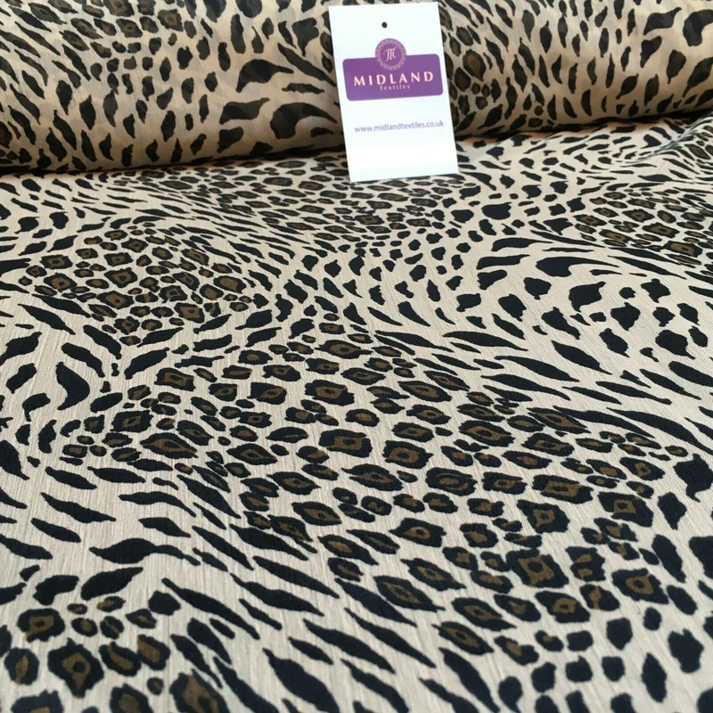 Animal Print Lightweight Chiffon Fabric 110m Wide MR1147 Mtex