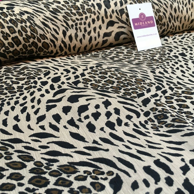Animal Print Lightweight Chiffon Fabric 110m Wide MR1147 Mtex