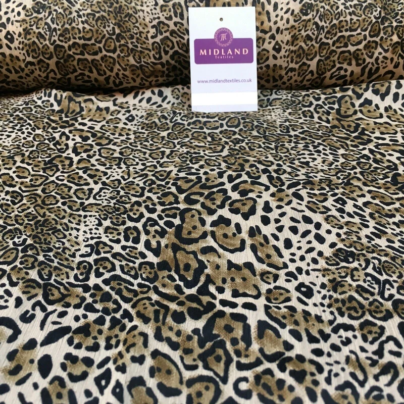 Animal Print Lightweight Chiffon Fabric 110m Wide MR1147 Mtex