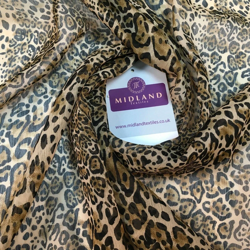 Animal Print Lightweight Chiffon Fabric 110m Wide MR1147 Mtex