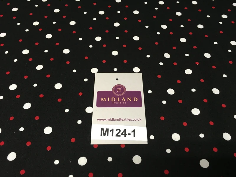 Multi coloured Polka Dot & Spot 100% Cotton Poplin Fabric 58" Wide M124