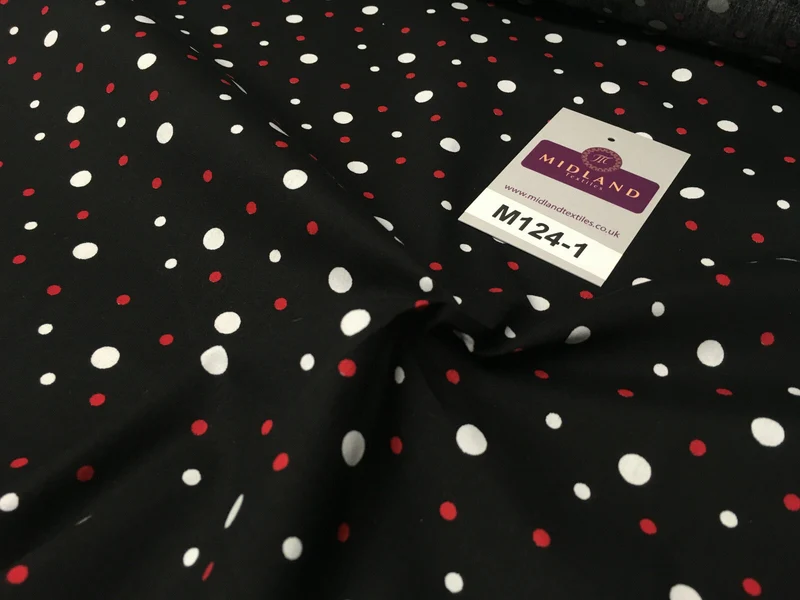 Multi coloured Polka Dot & Spot 100% Cotton Poplin Fabric 58" Wide M124