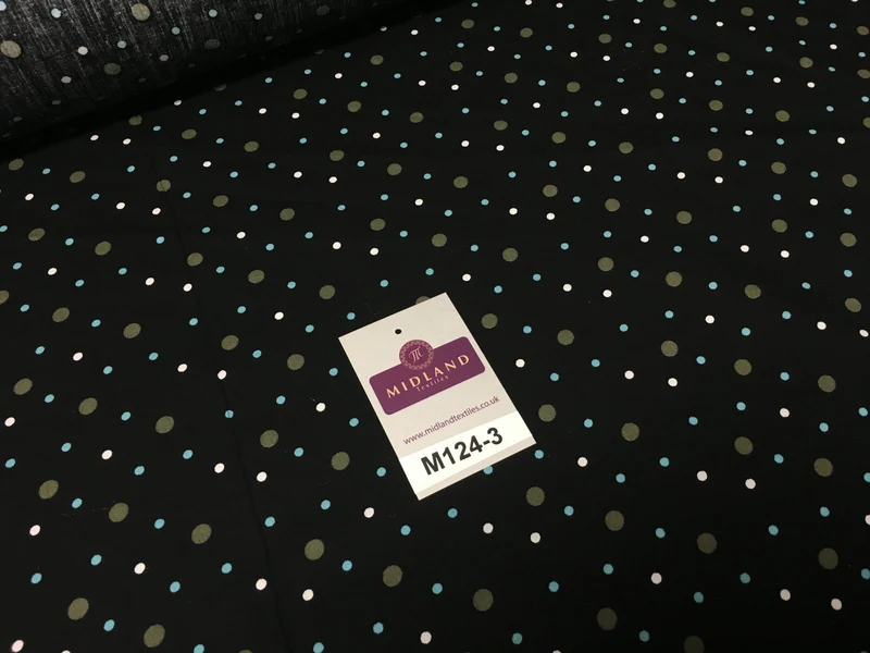 Multi coloured Polka Dot & Spot 100% Cotton Poplin Fabric 58" Wide M124