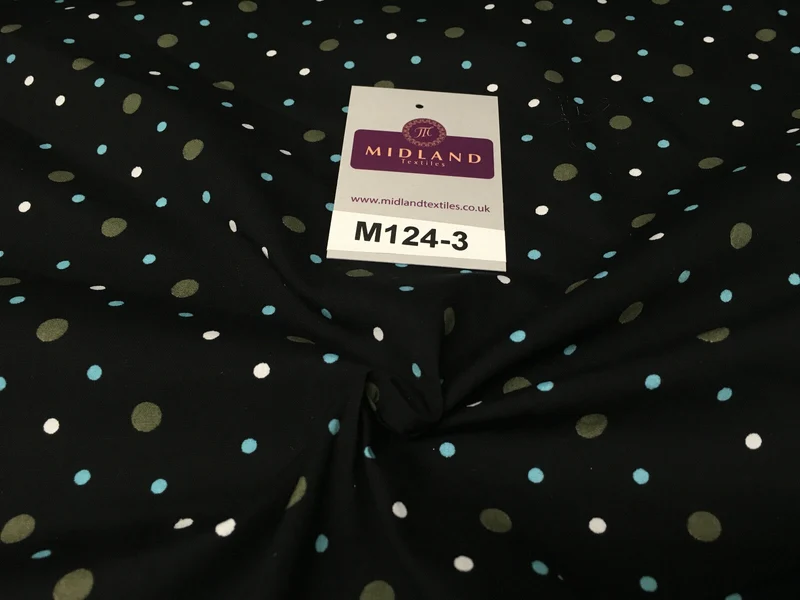 Multi coloured Polka Dot & Spot 100% Cotton Poplin Fabric 58" Wide M124