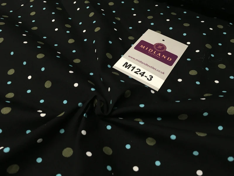 Multi coloured Polka Dot & Spot 100% Cotton Poplin Fabric 58" Wide M124