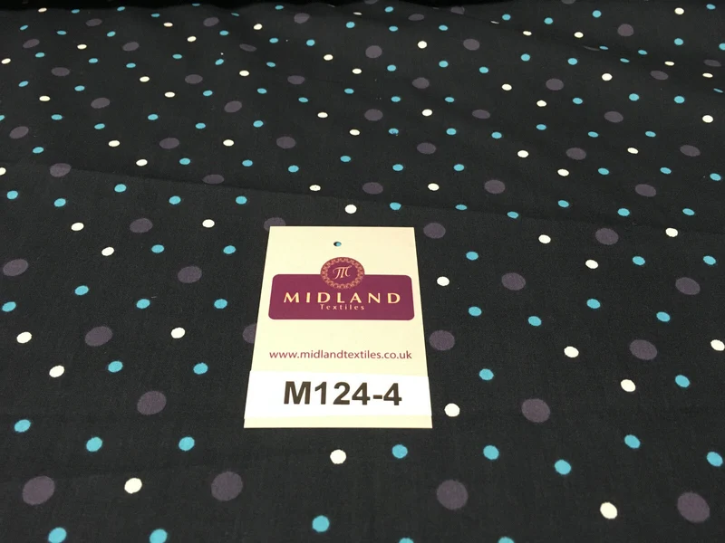 Multi coloured Polka Dot & Spot 100% Cotton Poplin Fabric 58" Wide M124