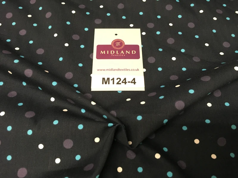 Multi coloured Polka Dot & Spot 100% Cotton Poplin Fabric 58" Wide M124