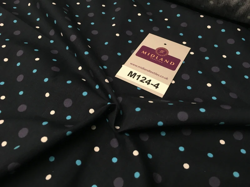 Multi coloured Polka Dot & Spot 100% Cotton Poplin Fabric 58" Wide M124