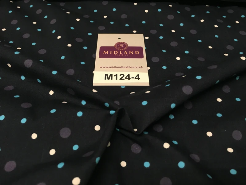 Multi coloured Polka Dot & Spot 100% Cotton Poplin Fabric 58" Wide M124
