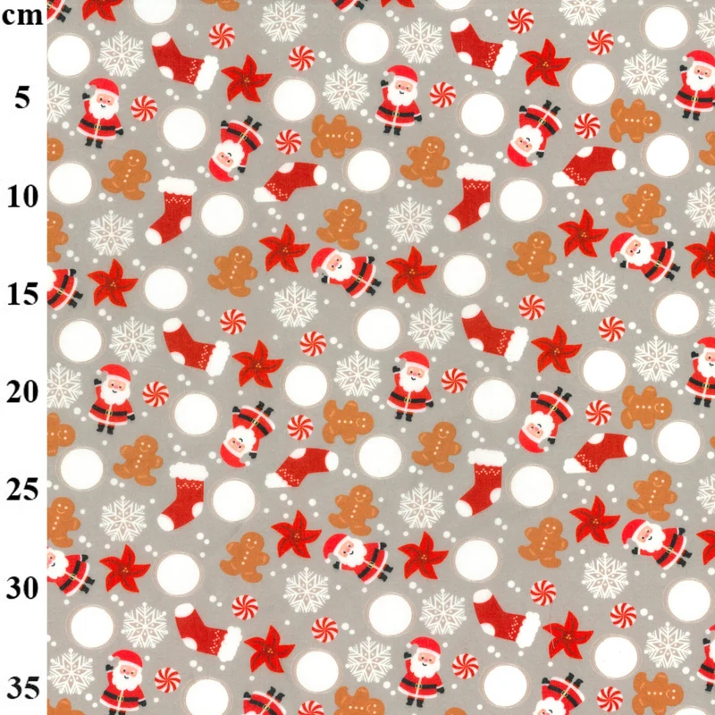 Christmas Polycotton Print Fabric – Festive Designs M2027