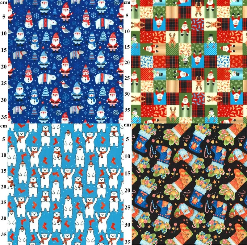 Christmas Polycotton Print Fabric – Festive Designs M2027