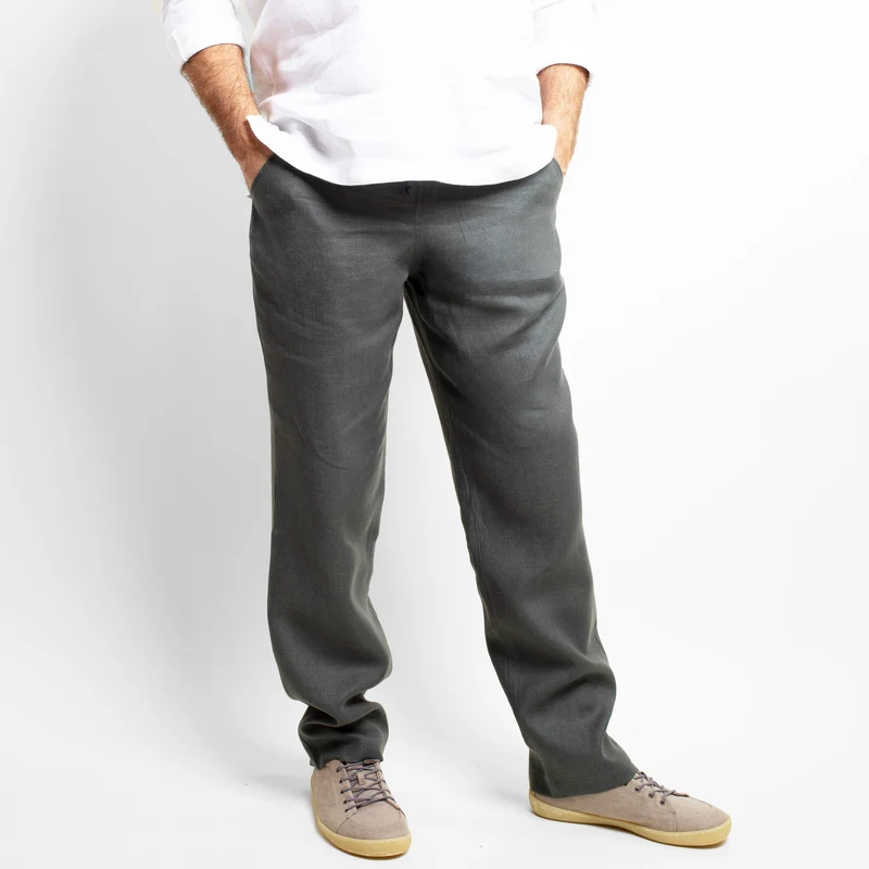 Herren-Leinenhose | Anthrazit