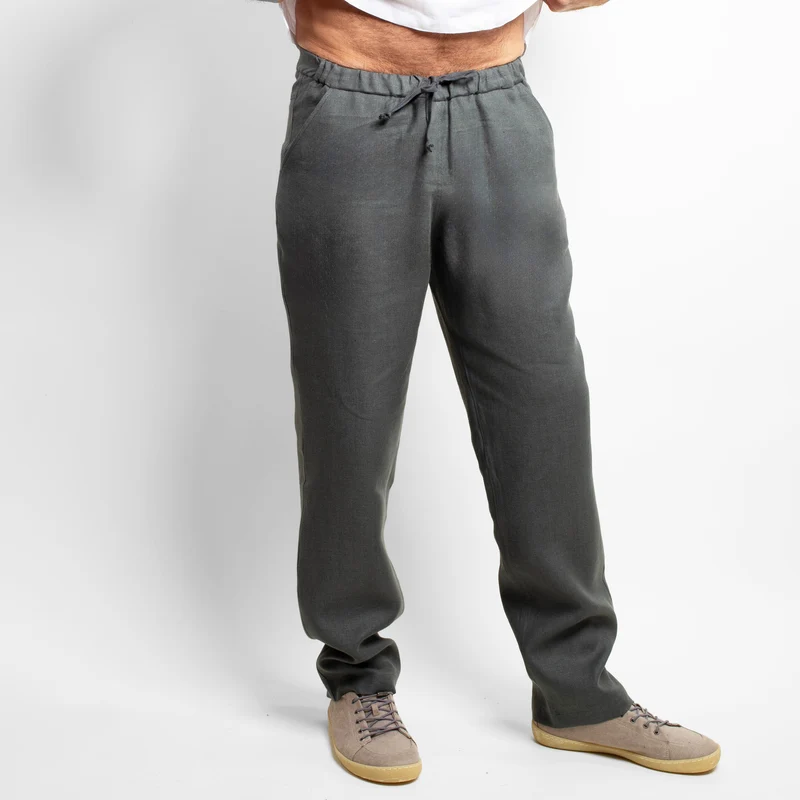 Herren-Leinenhose | Anthrazit