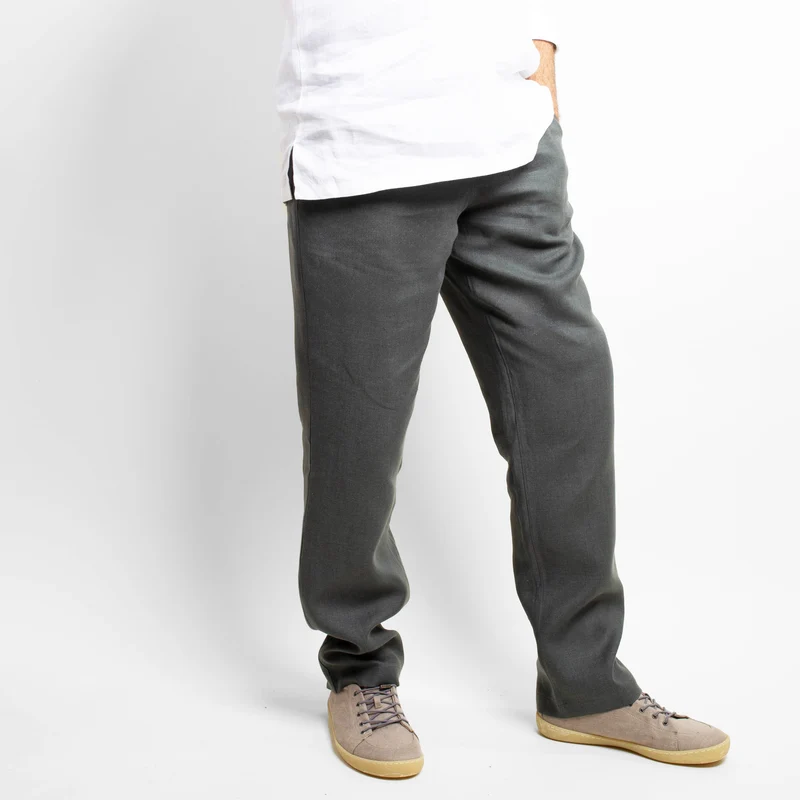 Herren-Leinenhose | Anthrazit