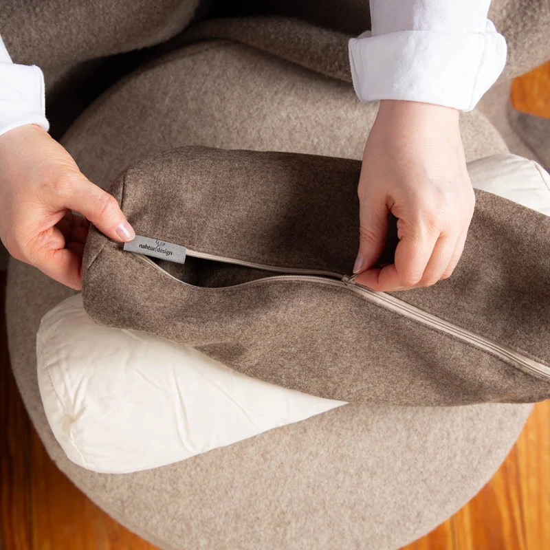 Bezug für Nackenrolle | Merino-Feinloden