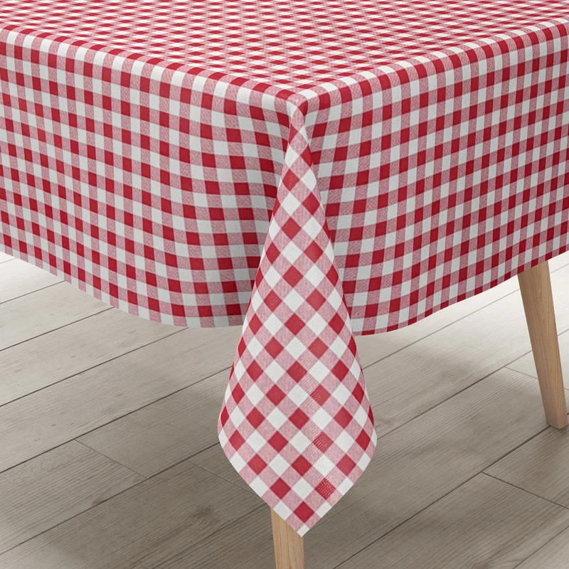 Wachstuch Tischdecke C141011 rot kariert klein Vichy eckig rund oval