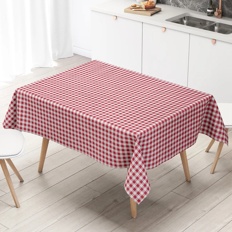 Wachstuch Tischdecke C141011 rot kariert klein Vichy eckig rund oval