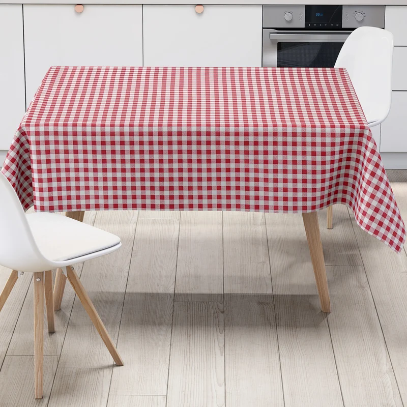 Wachstuch Tischdecke C141011 rot kariert klein Vichy eckig rund oval